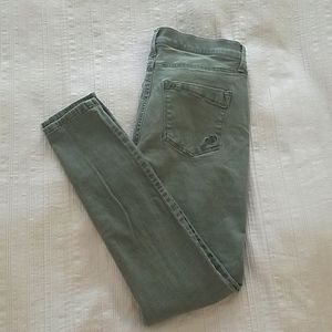 Express Mid Rise Skinny Legging Jeans - Olive